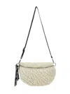 Monnalisa Plush Shoulder Bag In Cream