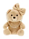 Monnalisa Plush Teddy Bear Handbag In Beige
