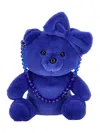 Monnalisa Plush Teddy Bear Handbag In Blu Voyage