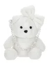 Monnalisa Plush Teddy Bear Handbag In Cream