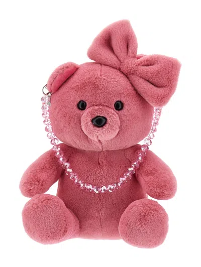 Monnalisa Kids'   Plush Teddy Bear Handbag In Rosa Fairy Tale