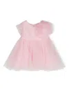 Monnalisa Point D'esprit Flared Dress In Pink