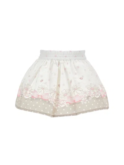 Monnalisa Babies'   Polka Dot Bunny Skirt In Multi