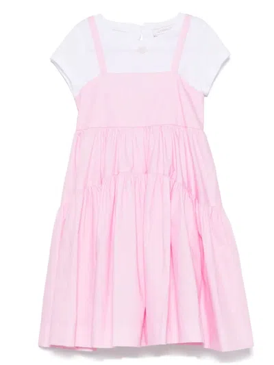 Monnalisa Kids' Polka Dot Dress Set In Pink