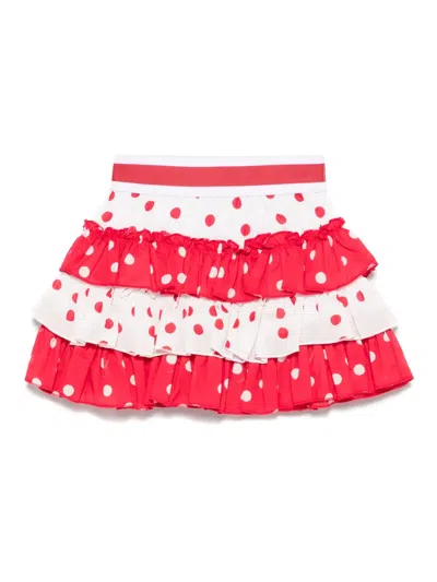 Monnalisa Babies' Polka-dot Mini Skirt In White