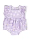 Monnalisa Polka Dot-print Cotton Dress In Purple