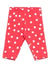 Monnalisa Polka Dot-print Jersey Leggings In Red