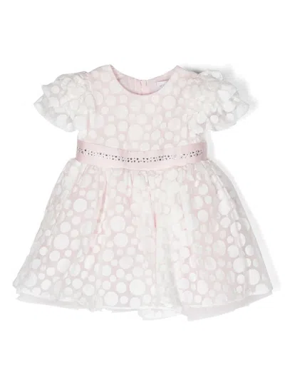 Monnalisa Babies' Polka-dot Ruffled Dress In Pink
