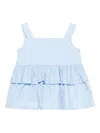 Monnalisa Polka-dot Ruffled Top In Blue