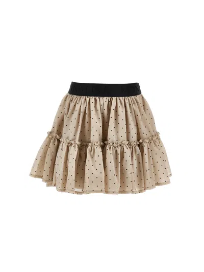 Monnalisa Babies'   Polka Dot Skirt In Brown