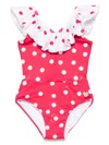 Monnalisa Polka-dot Swimsuit In Red