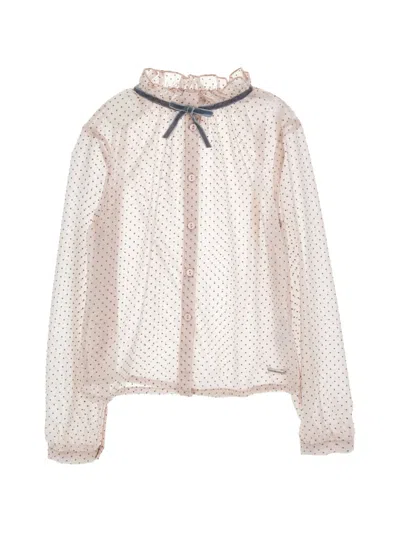 Monnalisa Kids' Polka-dot Blouse In Brown