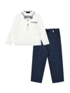 Monnalisa Polo And Trousers Set In Multi