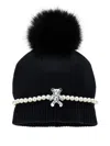 Monnalisa Pom-pom Beanie In Black