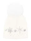 Monnalisa Crystal-embellished Ribbed Beanie In White