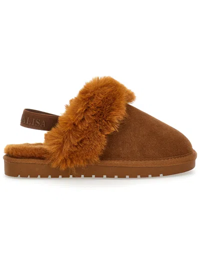 Monnalisa Babies'  Pony Slippers In Brown
