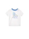 Monnalisa Pop Print T-shirt In Cream + Light Blue