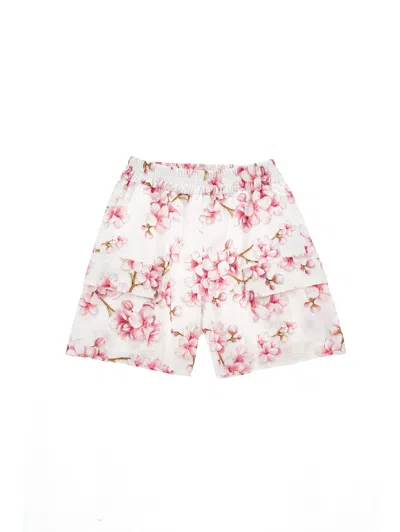 Monnalisa Kids' Popeline-shorts Mit Grosser Tasche In Pink