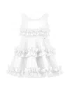 Monnalisa Kids' Popelinekleid Mit Rüschen In White