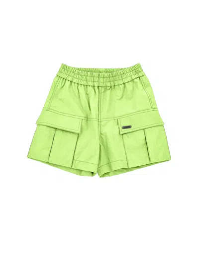 Monnalisa Kids'   Poplin Cargo Bermuda Shorts In Evening Primerose