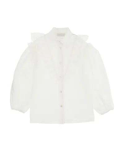 Monnalisa Poplin Shirt In White