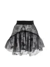 Monnalisa Poplin Skirt With Tulle Layer In Cream