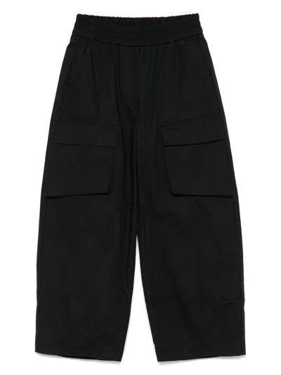 Monnalisa Kids' Poplin Trousers In 黑色