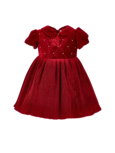 Monnalisa Kids'   Princess Velvet Dress In Ruby Red