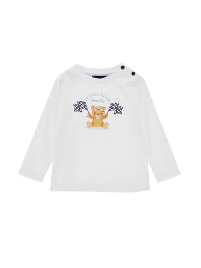 Monnalisa Kids'   Print Jersey T-shirt In Cream