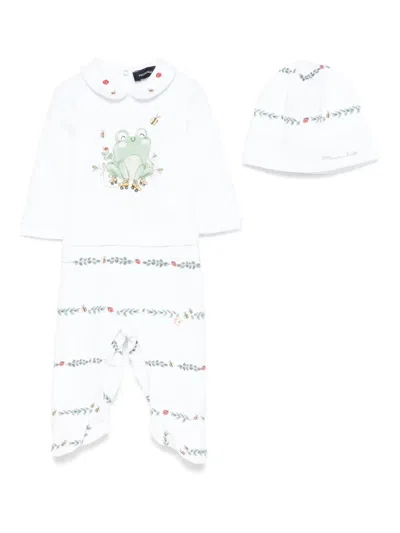 Monnalisa Printed Babygrow Set In White