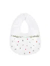 Monnalisa Printed Cotton Bib In White + Multicolor