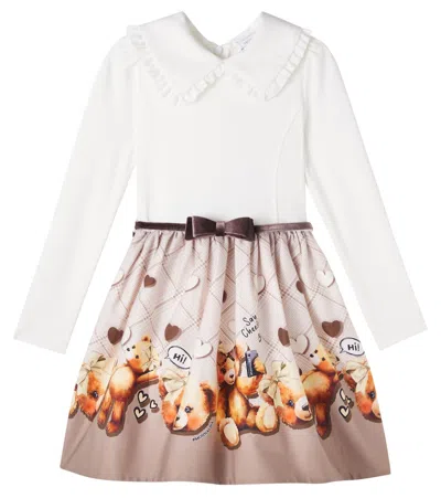 MONNALISA PRINTED COTTON-BLEND DRESS