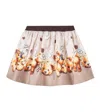 Monnalisa Teddy Bear Gabardine Skirt In Multi
