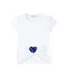 Monnalisa Printed Cotton-blend T-shirt In Bianco + Blu