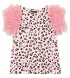 Monnalisa Printed Cotton-blend Tank Top In Rosafairytale+nero