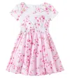 Monnalisa Printed Cotton Dress In Pink