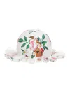 Monnalisa Printed Cotton Poplin Hat In White + Multicolor