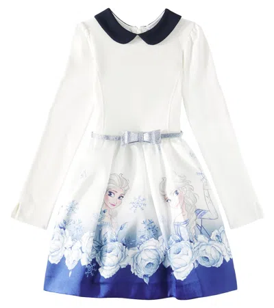 Monnalisa Kids' Printed Dress In White