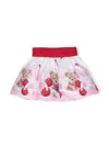 Monnalisa Printed Flared Skirt In Pink