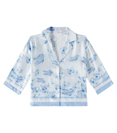 Monnalisa Kids' Printed Shirt In Blue