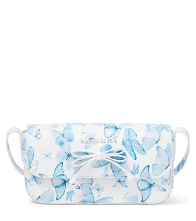 Monnalisa Kids' Printed Shoulder Bag In White