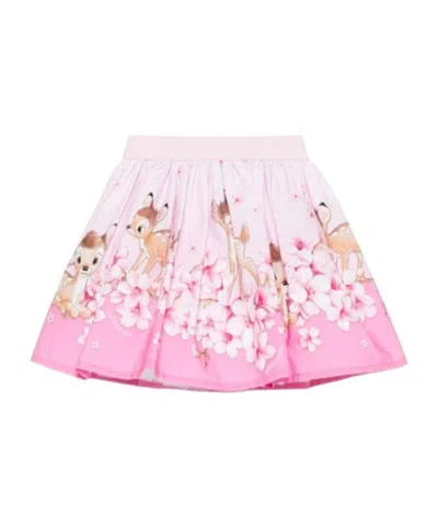 Monnalisa Printed Skirt In Pink