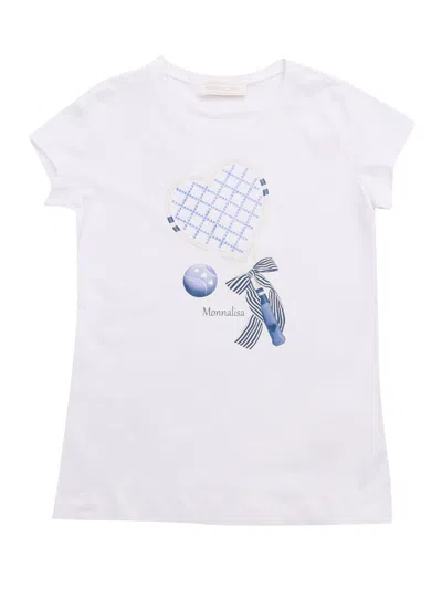 Monnalisa Kids' Printed T-shirt In White