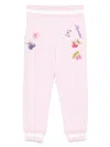Monnalisa Printed Track Pants In 粉色