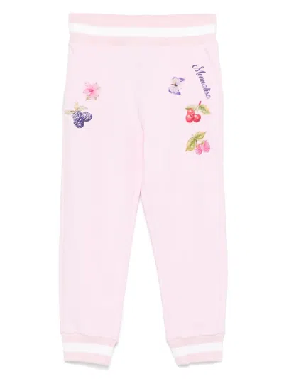 Monnalisa Babies' Printed Track Pants In 粉色