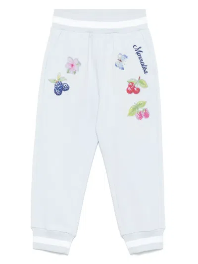 Monnalisa Kids' Printed Track Pants In Blue