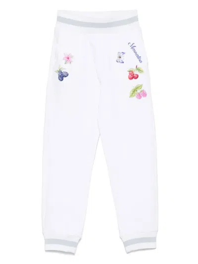 Monnalisa Kids' Printed Track Pants In White