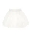 Monnalisa Puffball Taffeta Skirt In White