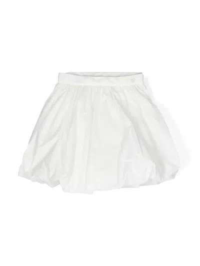 Monnalisa Kids' Puffball-hem Taffeta Skirt In White
