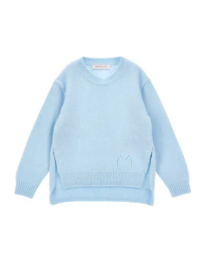 Monnalisa Kids' Pullover Mit Schlitzen In Blue